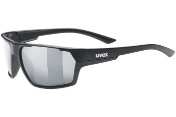 Sonnenbrille uvex sportstyle 233 P Black Mat S3 Polarized Rechteck Schwarz