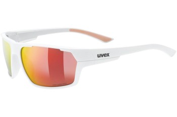 Sunglasses uvex sportstyle 233 P White Mat S3 Polarized Rechteck Weiß