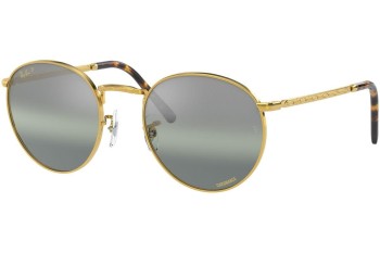 Sonnenbrille Ray-Ban New Round Chromance Collection RB3637 9196G4 Polarized Rund Gold