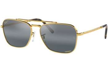 Sonnenbrille Ray-Ban New Caravan Chromance Collection RB3636 9196G6 Polarized Quadratisch Gold