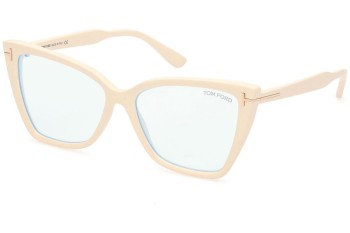 Glasses Tom Ford FT5844-B 025 Cat Eye Weiß