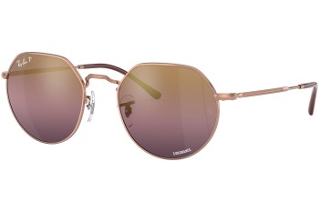 Sonnenbrille Ray-Ban Jack Chromance Collection RB3565 9202G9 Polarized Rund Gold