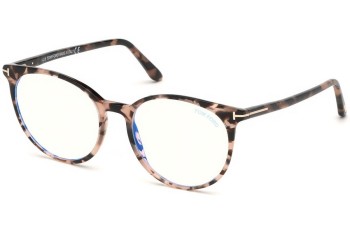 Glasses Tom Ford FT5575-B 054 Rund Havanna