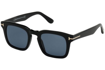 Sonnenbrille Tom Ford Dax FT0751 01V Polarized Quadratisch Schwarz