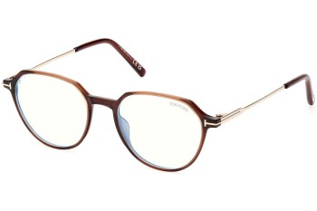 Glasses Tom Ford FT5875-B 048 Rund Braun