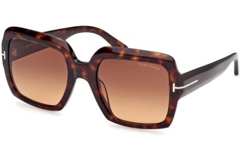 Sonnenbrille Tom Ford Kaya FT1082 52F Quadratisch Havanna