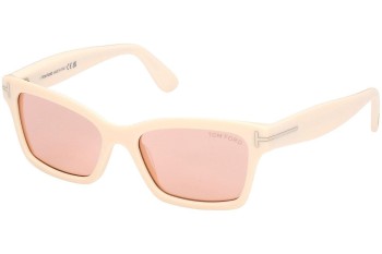 Sonnenbrille Tom Ford Mikel FT1085 25Z Quadratisch Beige