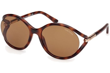 Sonnenbrille Tom Ford Melody FT1090 53E Rund Havanna