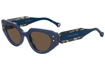 Sunglasses Carolina Herrera HER0221/G/S XP8/70 Cat Eye Blau