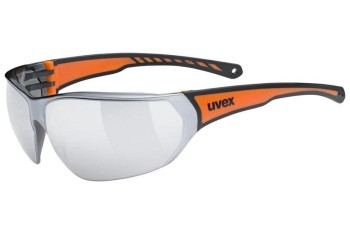 Sunglasses uvex sportstyle 204 Black / Orange S3 Rechteck Schwarz