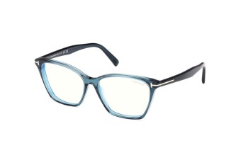 Brillen Tom Ford FT5949-B 092 Cat Eye Blau