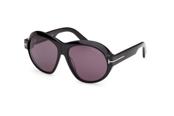 Sonnenbrille Tom Ford FT1113 01A Rund Schwarz