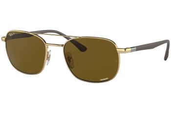 Sonnenbrille Ray-Ban Chromance Collection RB3670CH 001/AN Polarized Quadratisch Gold