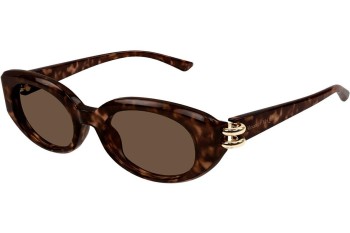 Sonnenbrille Alexander McQueen AM0469S 002 Oval Havanna