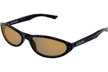 Sonnenbrille Balenciaga BB0007S 010 Oval Schwarz