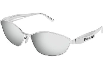 Sonnenbrille Balenciaga BB0356S 004 Rechteck Silber