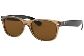 Sonnenbrille Ray-Ban New Wayfarer RB2132 945/57 Polarized Quadratisch Braun