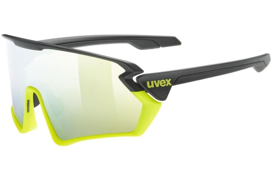 Sonnenbrille uvex sportstyle 231 Black / Yellow Mat S3 Monoscheibe | Shield Schwarz