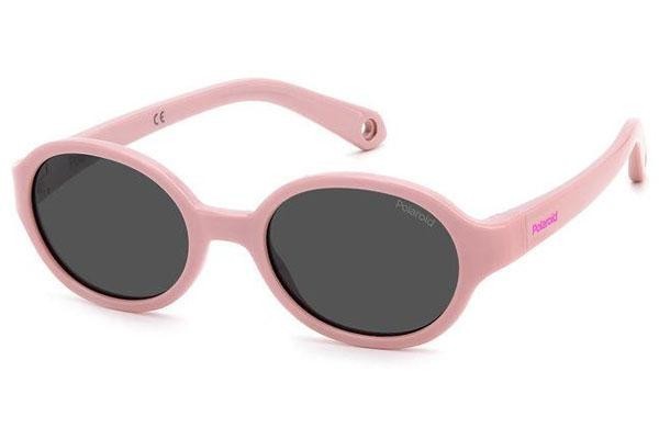 Sunglasses Polaroid Junior PLDK004/S 35J/M9 Polarized Oval Rosa