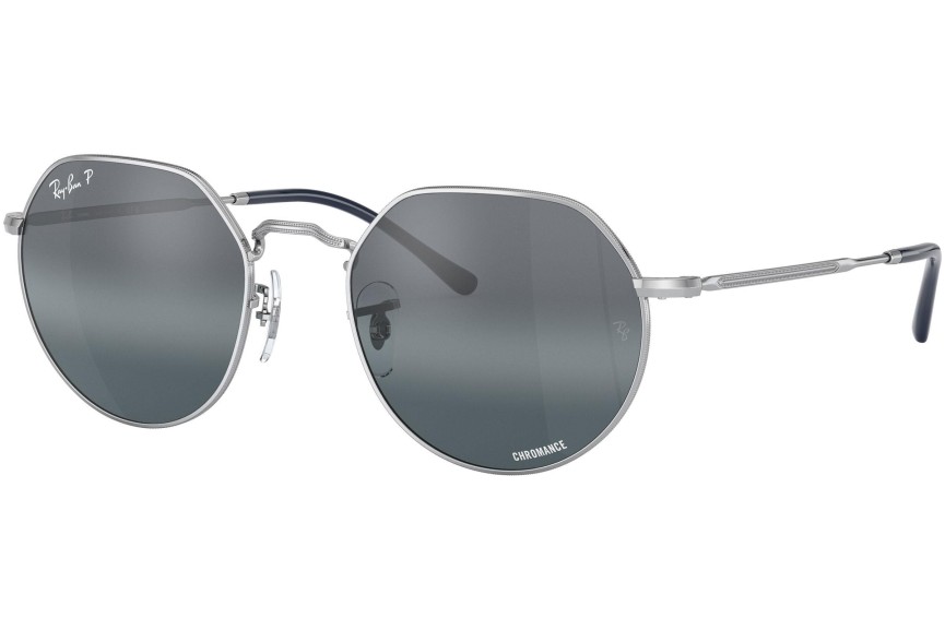 Sonnenbrille Ray-Ban Jack Chromance Collection RB3565 9242G6 Polarized Rund Silber