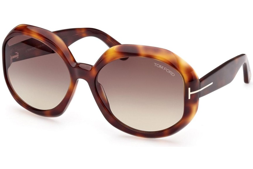 Sonnenbrille Tom Ford FT1011 52B Rund Havanna