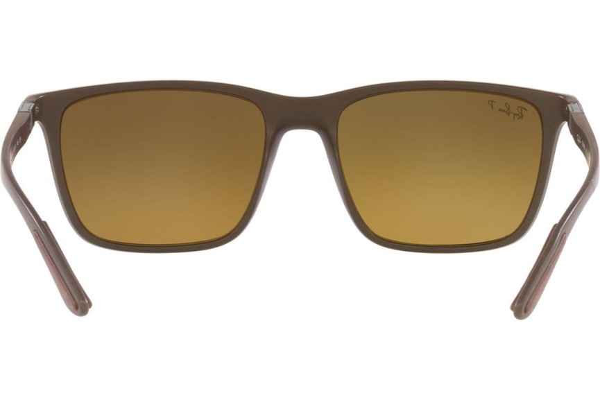 Sonnenbrille Ray-Ban Chromance Collection RB4385 6124A3 Polarized Quadratisch Braun