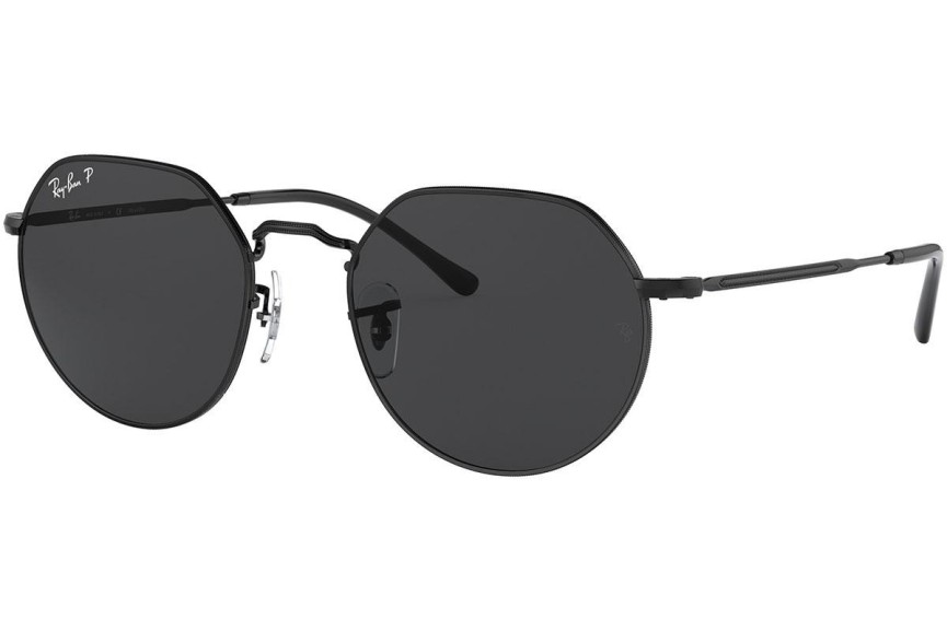 Sonnenbrille Ray-Ban Jack RB3565 002/48 Polarized Rund Schwarz