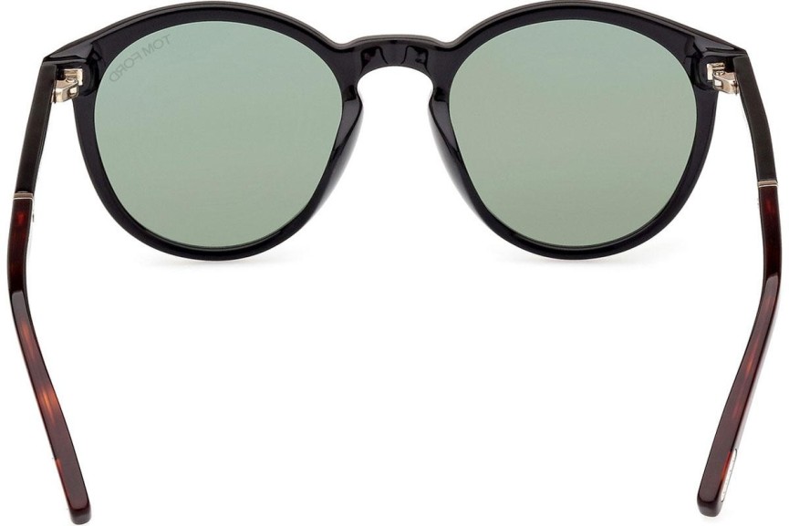 Sonnenbrille Tom Ford FT1021 01N Rund Schwarz