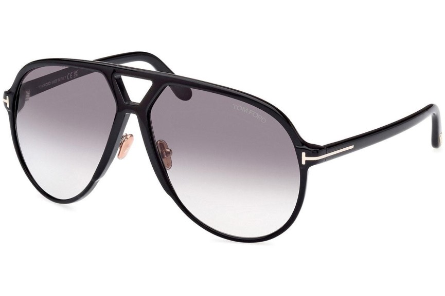 Sonnenbrille Tom Ford Bertrand FT1061 01B Pilot Schwarz