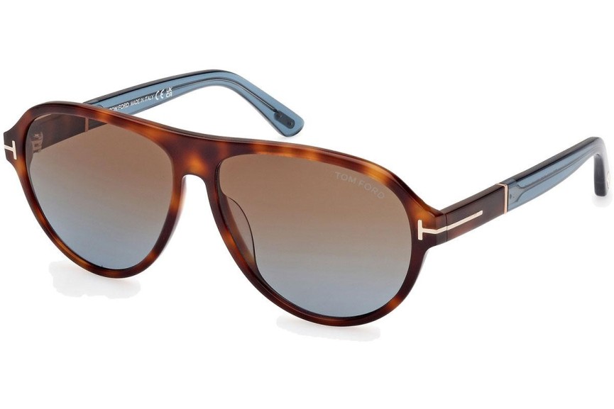 Sonnenbrille Tom Ford Quincy FT1080 53F Pilot Havanna