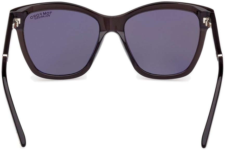 Sonnenbrille Tom Ford Lucia FT1087 05D Polarized Quadratisch Schwarz