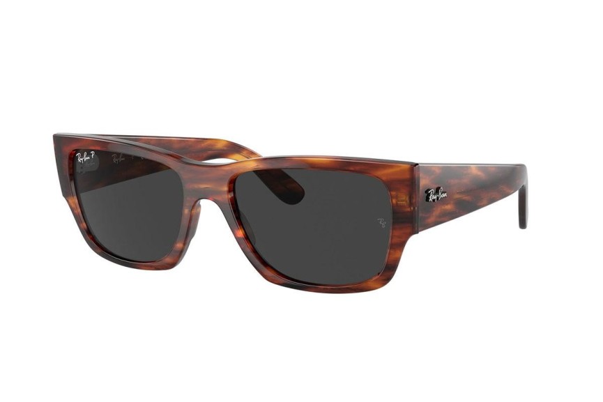 Sonnenbrille Ray-Ban Carlos RB0947S 954/48 Polarized Rechteck Havanna