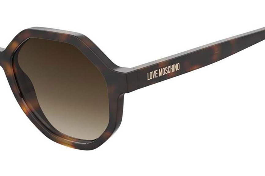 Sonnenbrille Love Moschino MOL076/S 05L/HA Rechteck Havanna