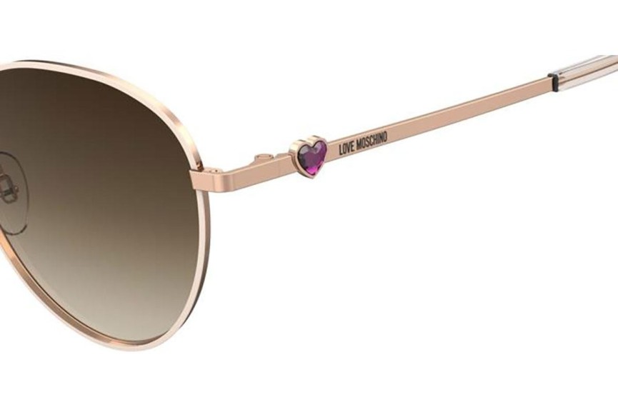 Sunglasses Love Moschino MOL074/S PY3/HA Rund Gold