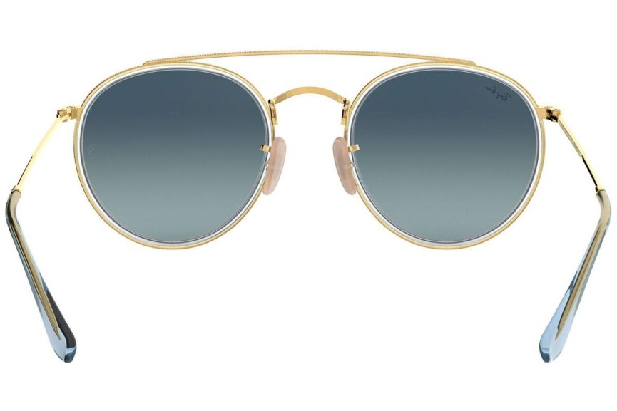 Sunglasses Ray-Ban Round Double Bridge RB3647N 91233M Rund Gold