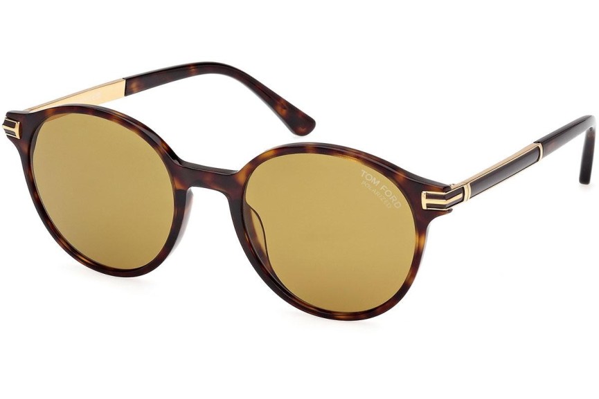 Sonnenbrille Tom Ford Araki FT1184 52H Polarized Rund Havanna