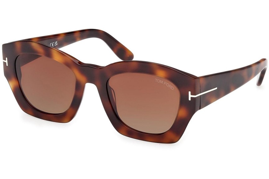 Sonnenbrille Tom Ford Guilliana FT1083 53F Quadratisch Havanna