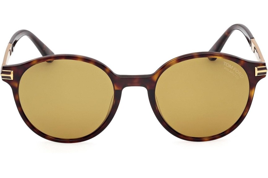 Sonnenbrille Tom Ford Araki FT1184 52H Polarized Rund Havanna