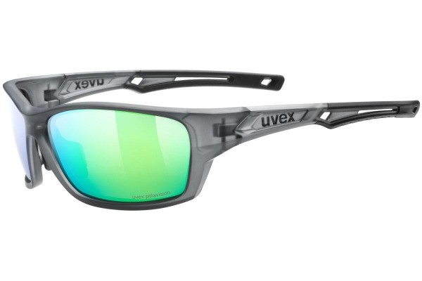 Sonnenbrille uvex sportstyle 232 P Smoke Mat S3 Polarized Rechteck Grau