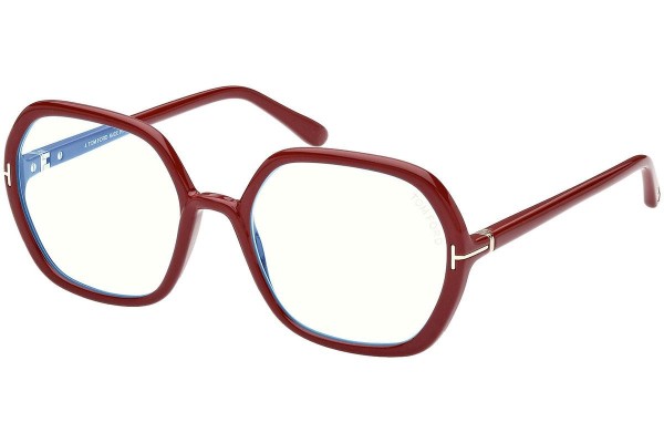 Brillen Tom Ford FT5814-B 066 Quadratisch Rot