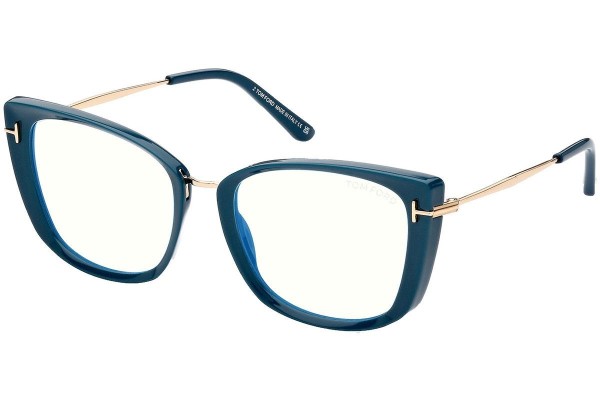 Brillen Tom Ford FT5816-B 089 Cat Eye Blau