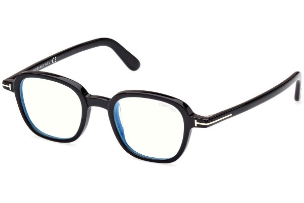 Glasses Tom Ford FT5837-B 001 Rund Schwarz