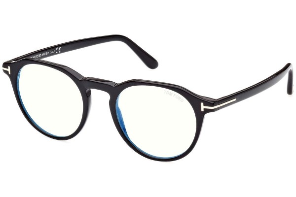 Glasses Tom Ford FT5833-B 001 Rund Schwarz