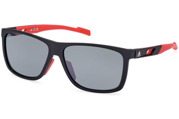 Sonnenbrille Adidas Sport SP0067 05D Polarized Rechteck Schwarz