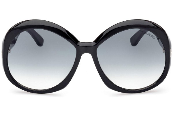 Sunglasses Tom Ford FT1010 01B Rund Schwarz