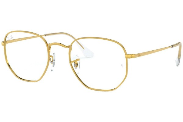 Glasses Ray-Ban Hexagonal RX6448 3086 Quadratisch Gold