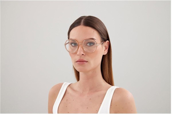 Glasses Chloe CH0131O 001 Rund Beige