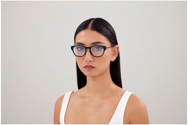 Glasses Saint Laurent SLM48O_D/F 001 Rund Schwarz