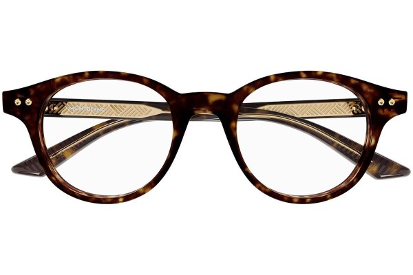 Glasses Mont Blanc MB0255O 002 Rund Havanna