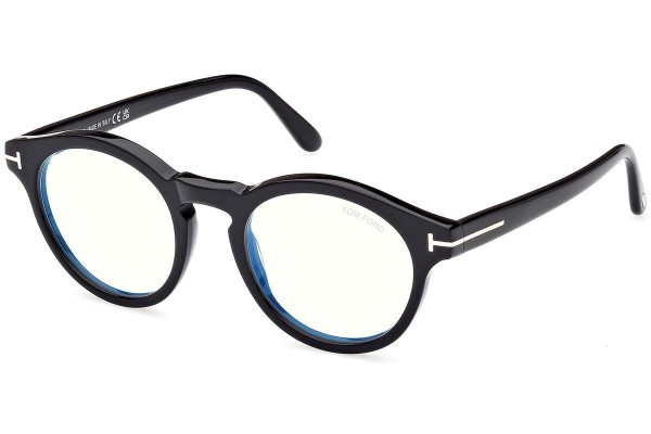 Glasses Tom Ford FT5887-B 001 Rund Schwarz